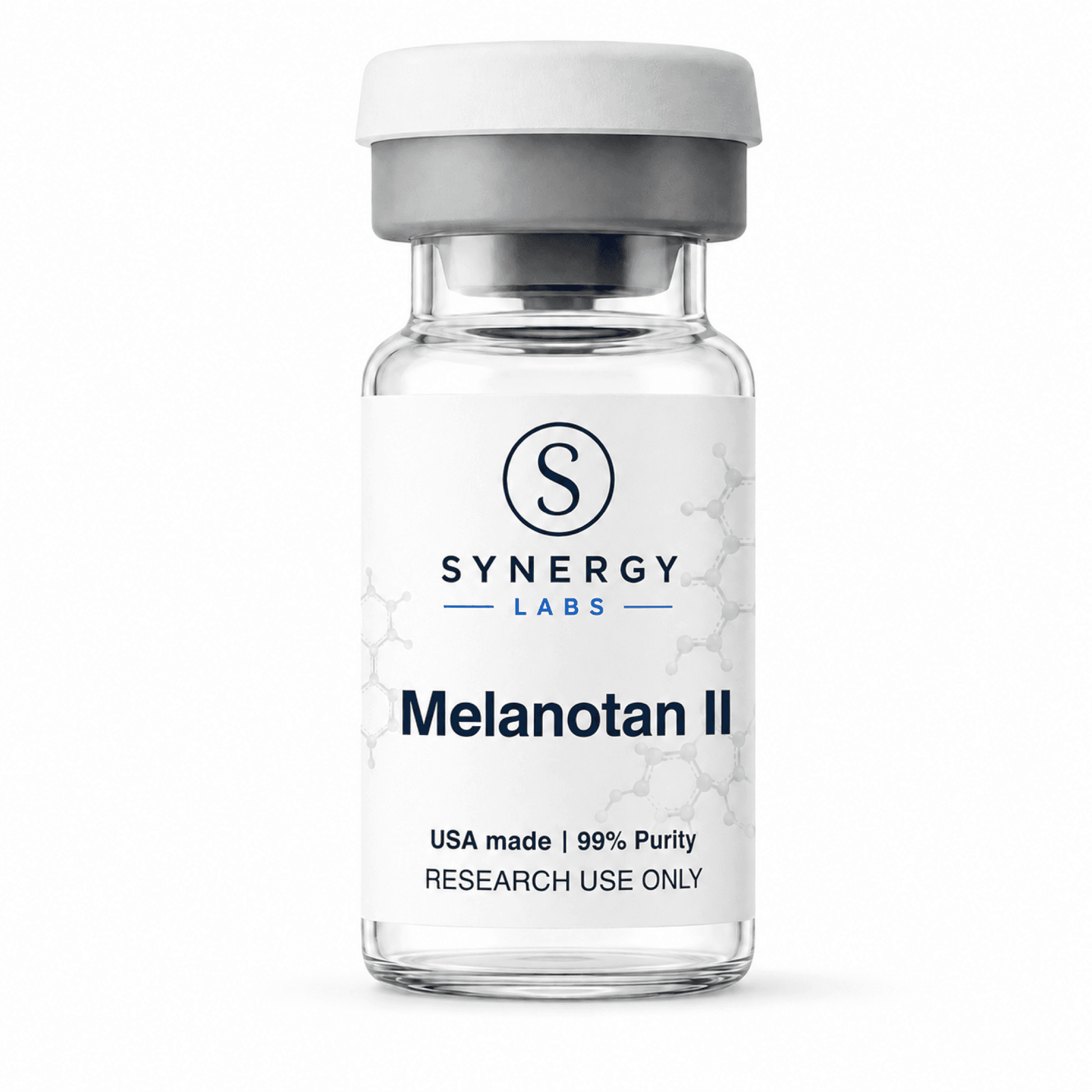 Melanotan II vial and packaging